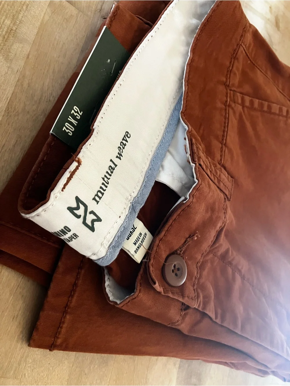 NWT JCPenney Men's Chinos in Rust-Burnt Orange